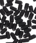 50 Pack M4x6 Ball Plunger Set Screws Stainless Steel Hex Socket Spring Loaded Cabinet Latch Pins in black color.