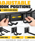 Hella Sturdy Garage Tool Organizer Wall Mount With Rock Solid Heavy Carbon Steel Frame 66 Inch adjustable hooks for tool storage
