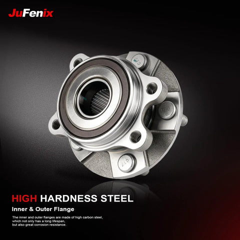 Heavy Duty 2 Pack Front Wheel Hub Bearing Assembly 5 Lug With Abs showcasing high hardness steel construction for reliability.