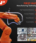 Industrial robotic arm and manufacturing technology benefits illustration