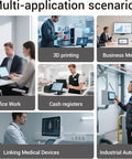 Multi-application scenarios for 10 Point Touchscreen Panel PC Running Win 11 With Intel Celeron N5095 Eight Gigabyte Ram And 128 Gigabyte Storage.