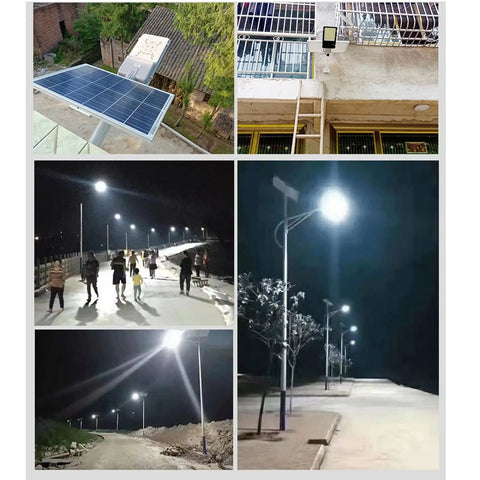 Rock Solid Solar LED Flood Lights With Motion Sensor And Hella Bright 600W Output illuminating pathways at night.
