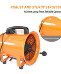 12 Inch High Velocity Portable Utility Blower Fan For Basements And Workshops, Industrial Exhaust Ventilator At 3150 RPM