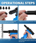 Professional Pneumatic Rivet Gun Equipped With Multi Size Nozzle Set Designed For Aluminum Steel And Stainless Steel Fabrication Tasks demonstrating operational steps.
