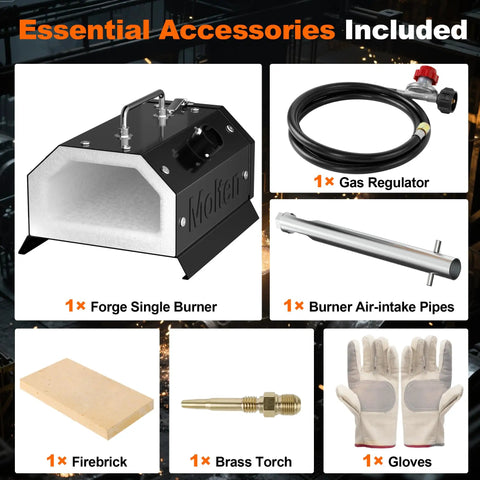 Portable One Burner Propane Forge For Blacksmithing And Knife Making, kit includes essential accessories