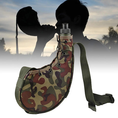 Camouflage Leakproof Outdoor Water Bottle With Oxford Cloth Canteen Large Capacity For Camping And Backpacking Hydration On The Go