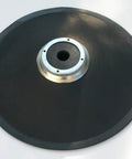 Solid Molded Rubber Grease Follower Plate For 120 Pound Sixteen Gallon Drum With One And A Half Inch Downtube And Fourteen And One Quarter Inch Diameter