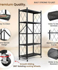 Nix The Clutter With This Game Changing Heavy Duty Folding Metal Organizer Shelf In Crisp White featuring three tier rack and sturdy design.