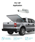 12V Potentiometer Feedback Mini Linear Actuator 2 Inch Stroke 35 Lb Thrust in truck tailgate automation application