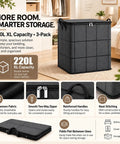 Heavy Duty Moving Storage Bins That Make Dealing With Clutter A Snap Featuring sturdy handles, 220L capacity, and nonwoven fabric.