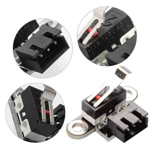 Close-up of Six Pack 3D Printer Limit Switch Kit with 1 Meter 3 Pin Cable Micro Endstop Switches for RAMPS 1.4 and other printer boards
