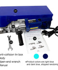 Beast Automatic Hydraulic Rebar Cutter with blue case, body, wrench, and manual; 900W copper coil motor visible