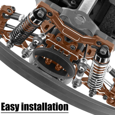 Beefed Up Aluminum Steering Bellcranks And Bronze Transmission Gearbox Upgrade Kit installation on RC car suspension