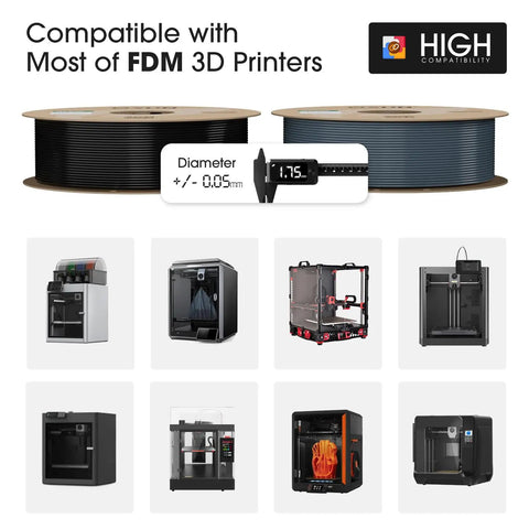 Premium Pla Basic Filament Designed For Serious 3D Makers In Straight Up Sleek Grey With Spacious Two Kilogram Reel and FDM printers.