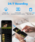 Person using smartphone app for Outdoor Wired 2K Security Camera With Starlight Color Night Vision AI Human Detection