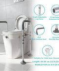 Total Badass Adjustable Raised Toilet Seat With Handles Heavy Duty Aluminum Safety Frame, height-adjustable with sturdy handles.