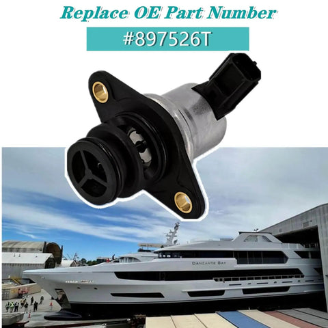 Top Shelf Idle Air Control Valve Compatible With Mercury Sixty Five To One Fifty Hp Four Stroke Outboard Motor Smooth Idling Dope Replacement Swaps Into Your Rig Clean, showing a detailed view with connectors.