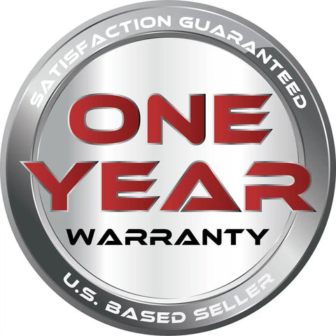 One Year Warranty badge for Heavy Duty 25ft 8 AWG Welding Cable With Lighted Receptacle And STW Jacket, 40A 250V, Oil Resistant Built Tough.