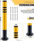 Rock Solid Galvanized Steel Parking Bollards With Concrete Anchors 29.5 X 3 Inch Heavy Duty Safety Posts displayed with installation anchors.