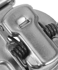 Concealed Cabinet Door Hinges Two Pack With Soft Close Buffer, close-up of steel mechanism with adjustable screws visible.