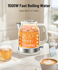 Retro Stainless Steel Electric Kettle Cordless One Point Seven Liter Capacity With Thermometer Dope Fast 1500W Heating LED Indicator