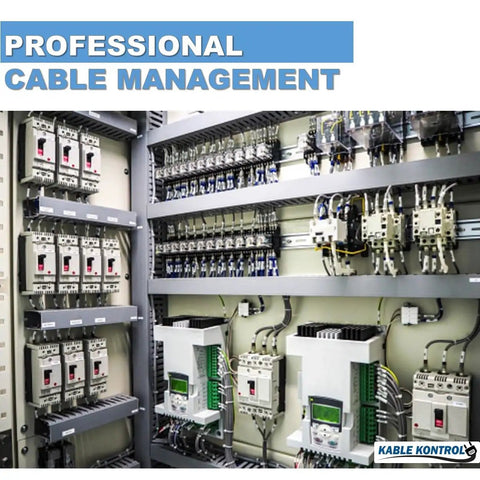 Professional cable management setup in control panel using Open Slot Cable Raceway Kit 4x4 Inch Wire Duct Set 6.5 Ft Long 8 Pack.