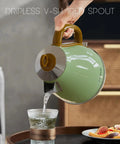 1.7L Electric Kettle With Auto Shut Off And Boil Dry Protection BPA Free Stainless Steel Teapot pouring hot water into glass