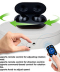 Smooth Spinning 360 Degree Electrical Turntable With Killer Remote Control For Pro Photography And 3D Modeling, Hella Precise Speed And Angle Adjustment, Continuous Step And Swing Modes For Studio Gear Or Retail Display Setup, user adjusting speed with remote.