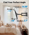 Next Level Full Motion TV Wall Bracket Slick Swivel Tilt Extend Arm For 13 To 43 Inch Echo Show with adjustable tilt and extension.