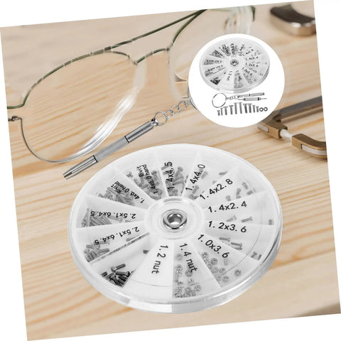 Portable Eyeglass Repair Kit With Mini Screwdriver And Compact Storage Box For Quick Fixes Of Glasses Sunglasses And Watches