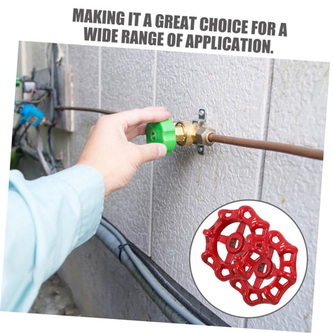 Two Pack Cast Iron Valve Handle Replacement Handwheel For Outdoor Faucets, 57mm outer diameter, shown in use