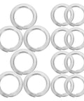 100 Piece M8 Stainless Steel Split Lock Washers Heavy Duty Spring Locking Rings displayed in various angles for fasteners and auto parts.