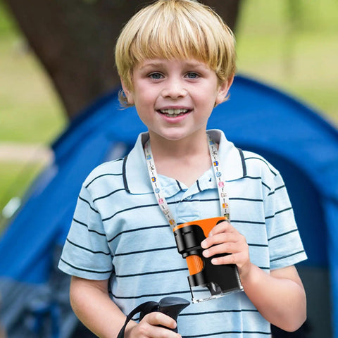 Child holding Kid Friendly Handheld Microscope With 2.0 Inch Screen 1000X Magnification Rechargeable Pocket Digital Microscope