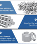 Badass 304 Stainless Steel Countersunk Cup Washers 200 Pack Size Six Silver Hardware showcased in multiple angles for durability and quantity.