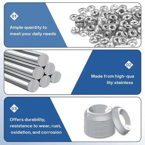 Badass 304 Stainless Steel Countersunk Cup Washers 200 Pack Size Six Silver Hardware showcased in multiple angles for durability and quantity.