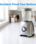 Blender with power button cover, self adhesive backing, clear flip lid switch protector, prevents accidental taps on controls