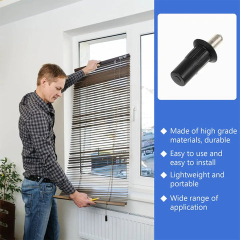 A person installing Tough As Nails Window Shutter Repair Pins Heavy Duty Iron And Pp Replacement Set Black 50 Piece Pack in a window.
