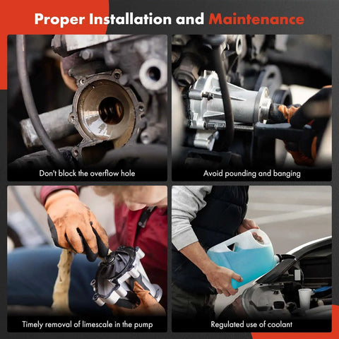 Engine Water Pump With Gasket Replacement For Jeep Cherokee XJ 1987-2001 Comanche MJ 1987-1992 Wagoneer 1987-1990 And Eagle Premier 1988-1989 2.5L OHV And 4.0L Engines shown in installation and maintenance steps
