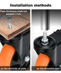 Installation methods for Killer 5 Inch PVC Swivel Casters With Tight Dual Lock Brakes And No Nonsense 3/8 Inch 16 X 1 Stud.