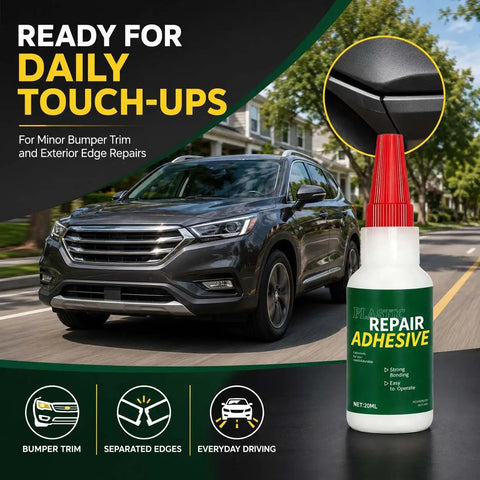 High Strength Auto Bumper Repair Adhesive Quick Cure Formula in 20ml bottle for everyday use on car trims and gaps.