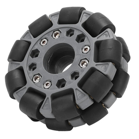 100mm double omnidirectional robotic wheel set with copper ball bearings and rubber rollers for platform robots, 20 kg load capacity