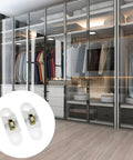 Glides Like Butter Nylon Sliding Door Pulleys Smooth Quiet Cabinet Guide Rollers for wardrobes, shown with modern closet.