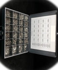 Tray of Pan Head Stainless Steel Machine Screw Kit With Nuts And Washers for DIY projects, home repairs, and light construction.