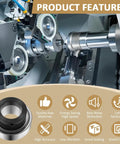 CSA205-16 Insert Bearing With Eccentric Locking Collar And Trash Guard Seals, 1 Inch Bore, 52mm OD, 31mm Wide, Pre-Filled NLGI-2 Grease, Heavy-Duty Farm Machinery Replacement Bearing shown with industrial features graphic