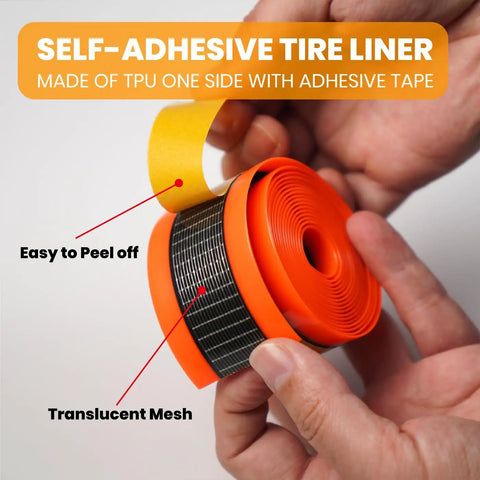 Self Adhesive Bike Tire Liners Puncture Proof Shield for Mountain MTB Road Gravel Bikes roll with adhesive tape detail