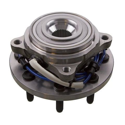 Heavy Duty Front Wheel Bearing And Hub Assembly For Ram 3500 2013 To 2018, showcasing durable metal design and sealed ball bearings.