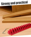 Red 12 Piece Modular Wrench Organizer Tray for Workbenches Space Saving Tool Holder on wooden surface