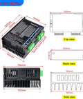DMA860S 2-Phase Stepper Driver dimensions with top and side views for CNC routers and engraving machines.