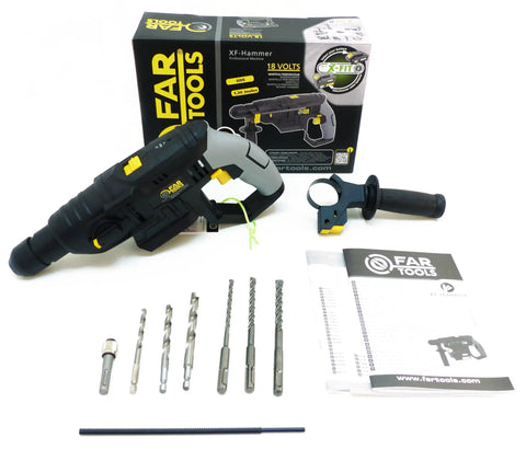 18V Cordless Hammer Drill In Black, Beast Mode Action With Badass Durability, low kickback chuck with accessory kit.