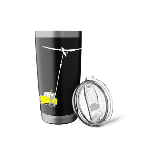 Winch Launch Glider Lover Insulated Stainless Steel Tumbler with Soaring Glider Design and Lid